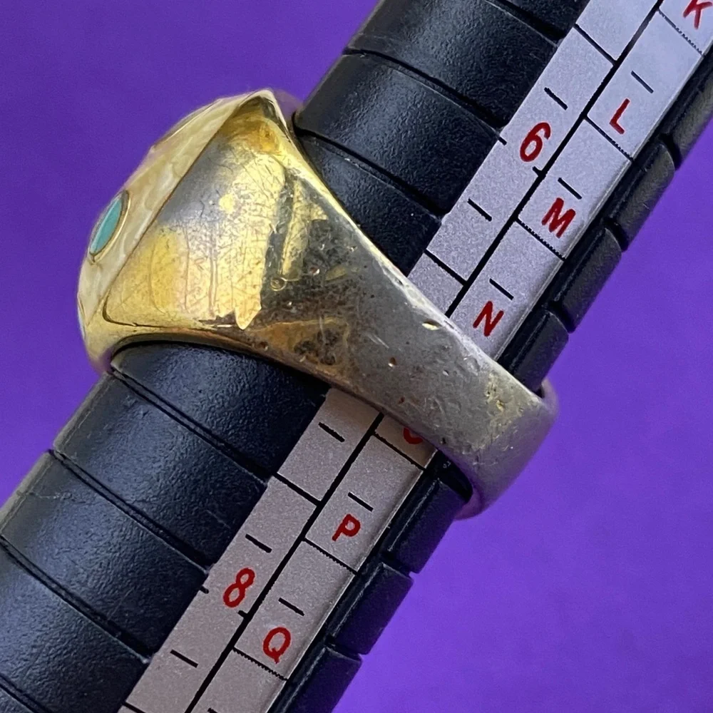 💛 Classic Gold Plated Turquoise Purple Resin & Crystal Ring - Picture 2 of 5